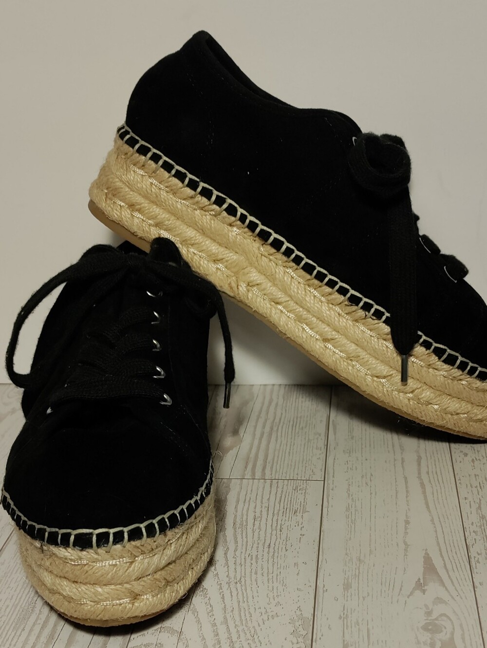 Steven by Steve Madden Tobias Black Espadrille Platform Sneakers Size 7